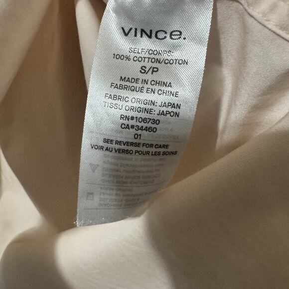 Vince Blush Pink Swing Front Pullover Blouse shirt popover Women's Small cotton - Picture 4 of 6